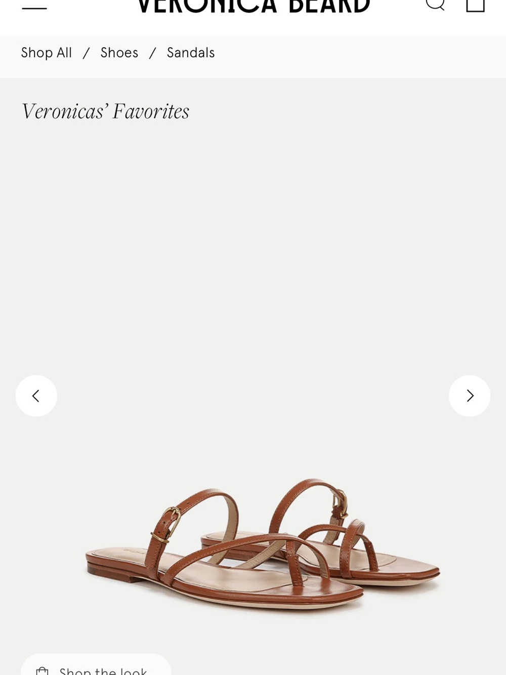 Veronica Beard Cognac Leather Strappy Square-Toe Slide - Picture 2 of 4